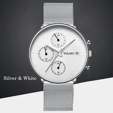 Load image into Gallery viewer, Men's Fashion Watch Stainless Steel Mesh Belt Calendar Quartz Sport Watches Business Casual Watch for Man Clock Montre Homme